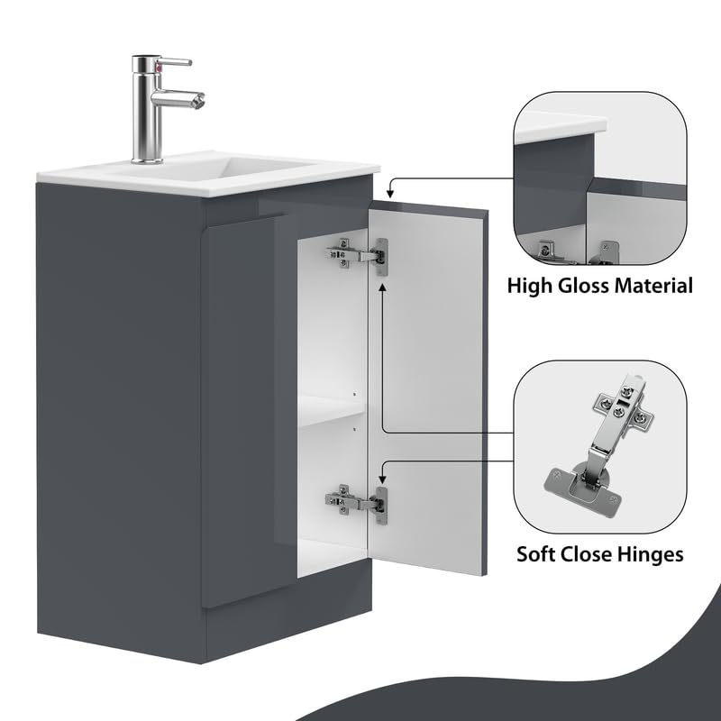 BELOFAY Denvor 500mm Floor Standing Bathroom Vanity Unit With Basin