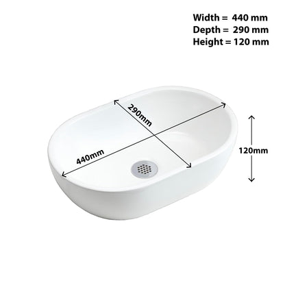 BELOFAY Requor Oval Modern White Bathroom Counter Top Sink