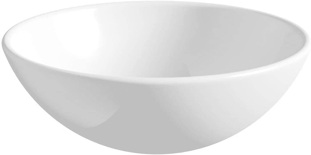 BELOFAY Sirae Oval Modern White Bathroom Counter Top Sink