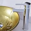 BELOFAY Waterfall Spout Faucet with Chrome Polish, Tall Bathroom Tap Mixer with UK Standard Hoses