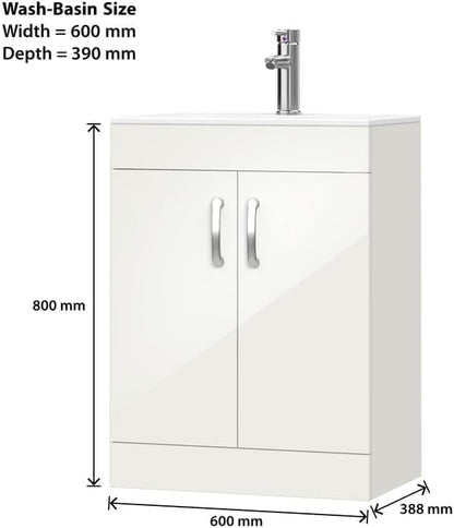 BELOFAY New York 600mm Floor Standing Bathroom Vanity Unit With Basin