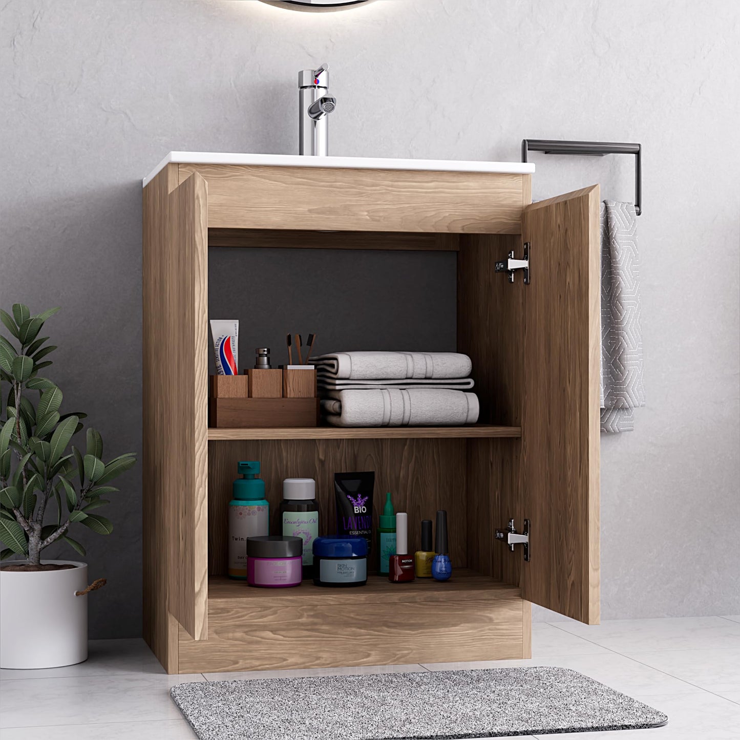 BELOFAY Denvor 600mm Floor Standing Bathroom Vanity Unit With Basin