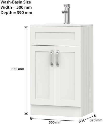 BELOFAY Crawley 500mm Floor Standing Bathroom Vanity Unit With Basin