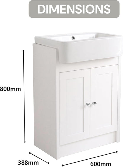 BELOFAY Crawlex 600mm Floor Standing Bathroom Vanity Unit With Basin