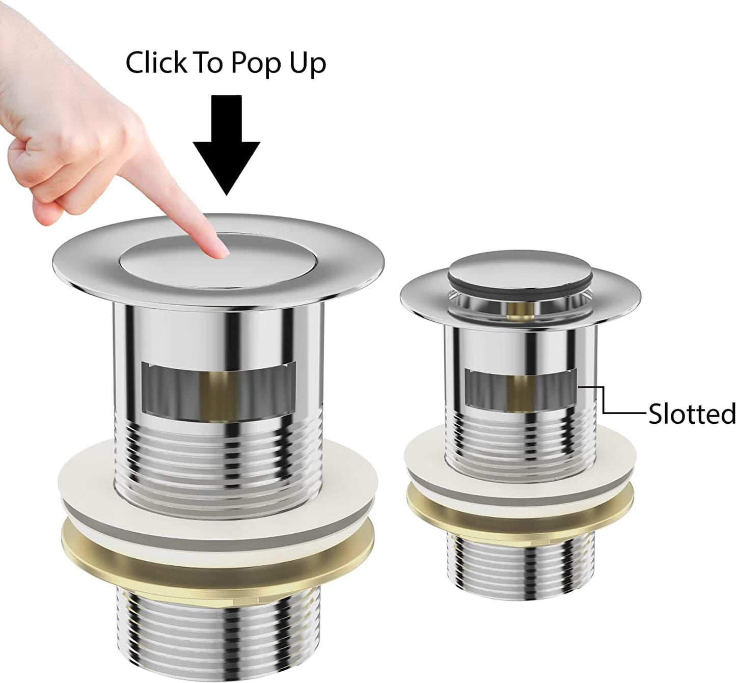 BELOFAY Pop Up Basin Waste (Slotted Chrome)