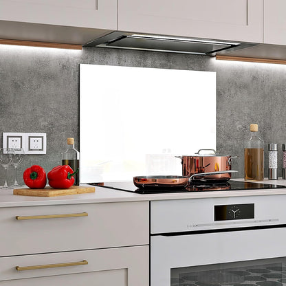 BELOFAY White Tempered Glass Splashback for Kitchen with 6mm Toughened Glass (ADHESIVE INCLUDED)