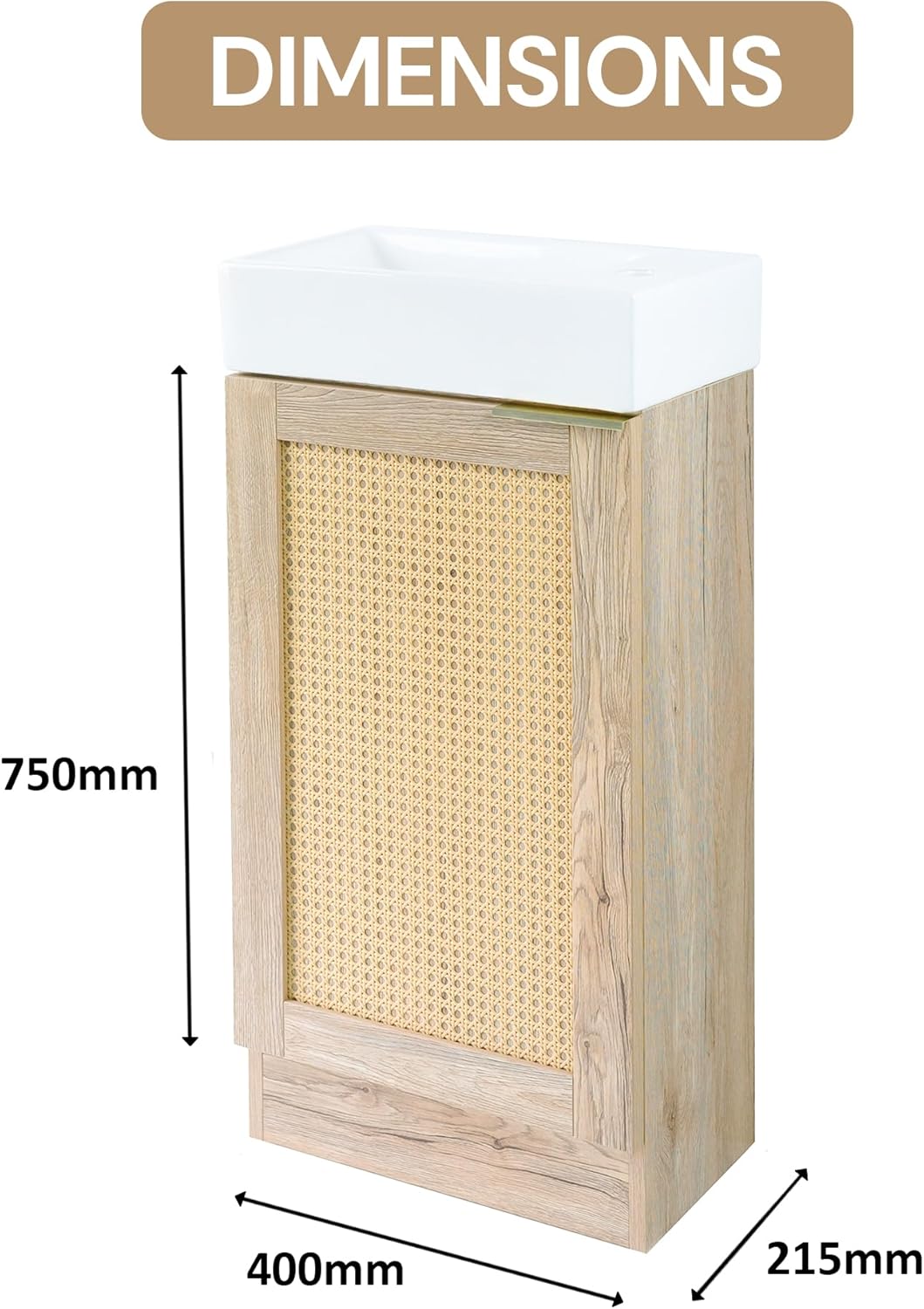 BELOFAY Franklin 400mm Floor Standing Bathroom Vanity Unit With Basin