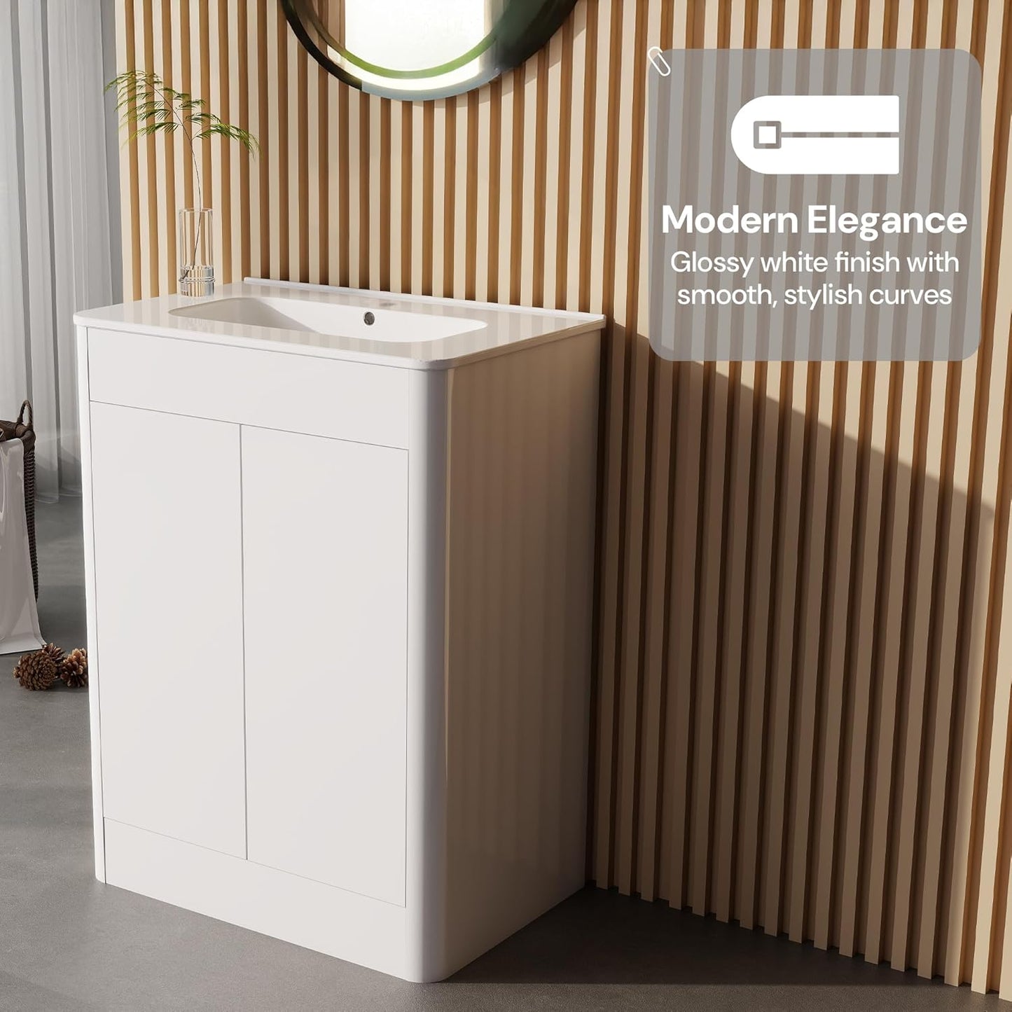 BELOFAY Edison 600mm Floor Standing Bathroom Vanity Unit With Basin