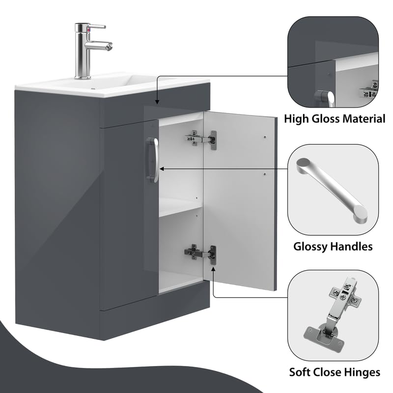 BELOFAY New York 600mm Floor Standing Bathroom Vanity Unit With Basin