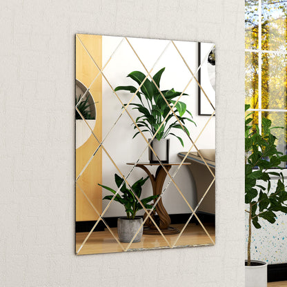 BELOFAY Art Deco Clear Rectangular Wall Mirror – Modern Wall-Mounted Glass Design for Bedroom, Hallway & Lounge